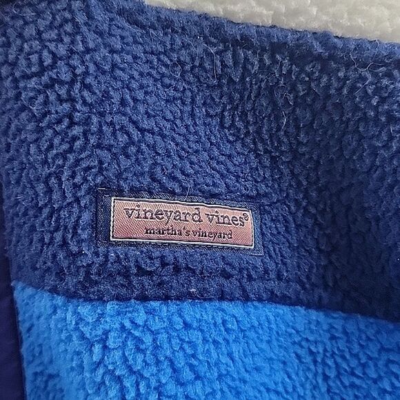 Vineyard Vines The Sherp Shirt Blue Multi Pullover Sweatshirt 1/4 zip women's XS - Picture 4 of 7